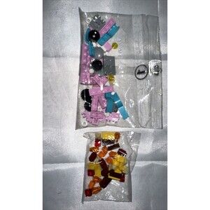 LEGO Minifigures, vehicle and pink pieces -assorted, fall color brown and yellow